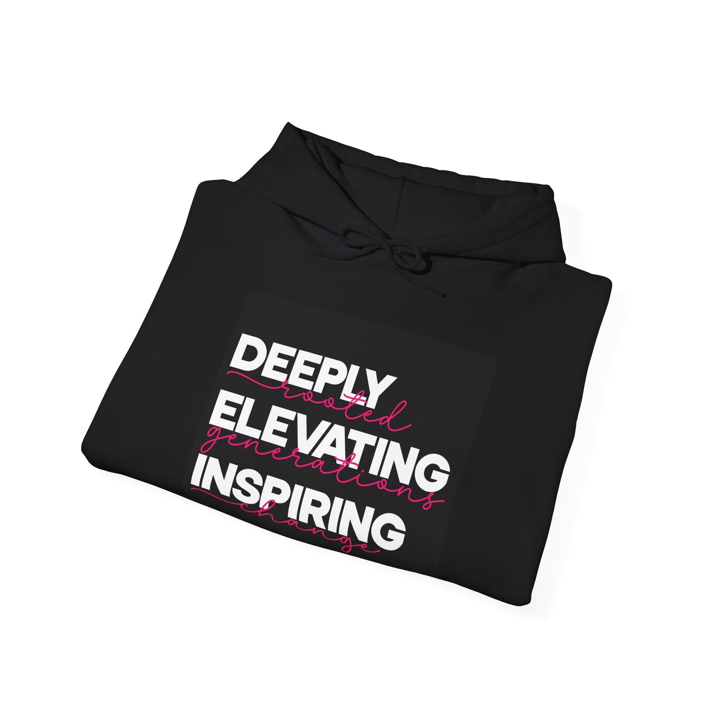 Deeply Elevating Inspiring | Hooded Sweatshirt, Cozy Unisex Hoodie, Perfect Gift for Graduates, Casual Streetwear, Motivation Apparel