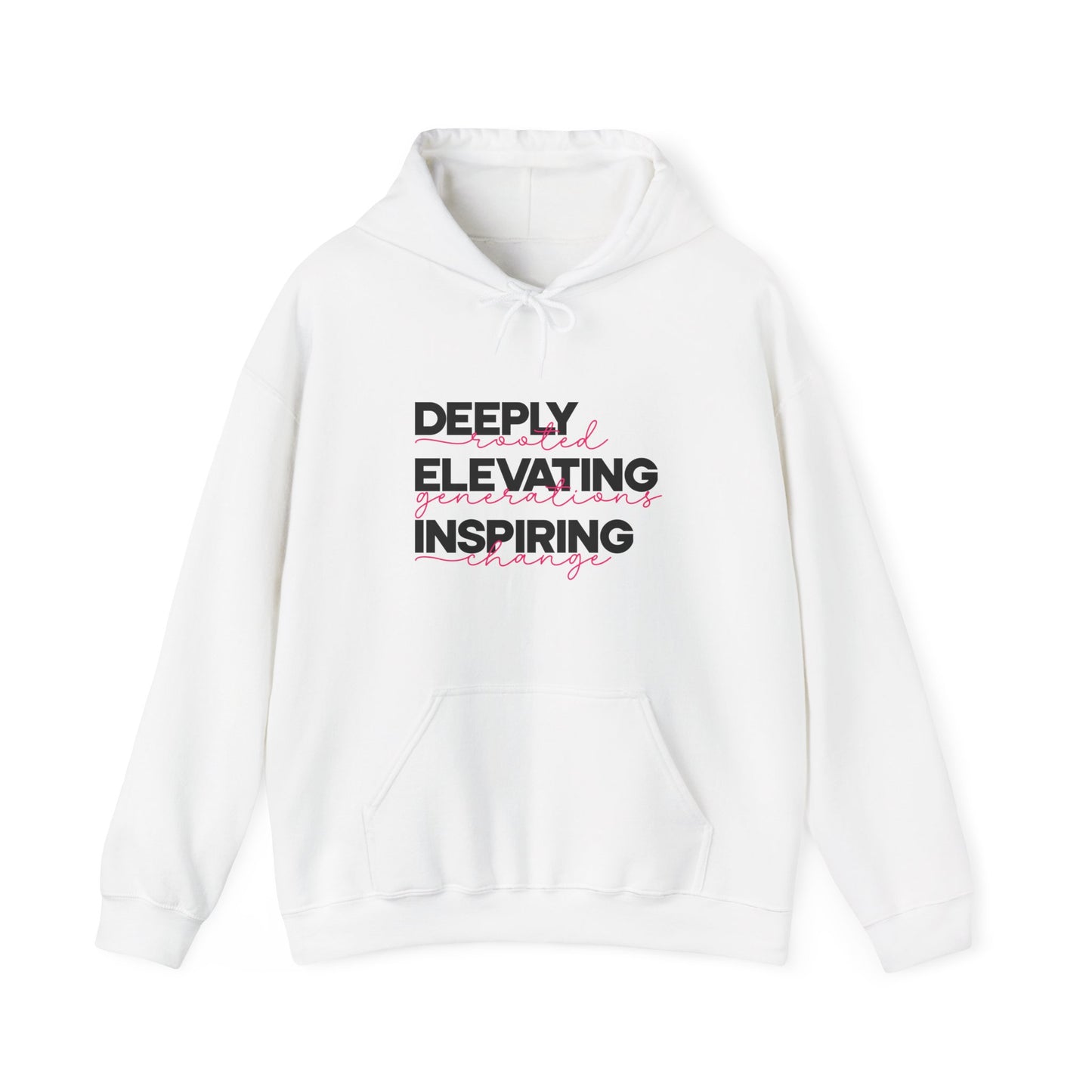 Deeply Elevating Inspiring | Hooded Sweatshirt, Cozy Unisex Hoodie, Perfect Gift for Graduates, Casual Streetwear, Motivation Apparel