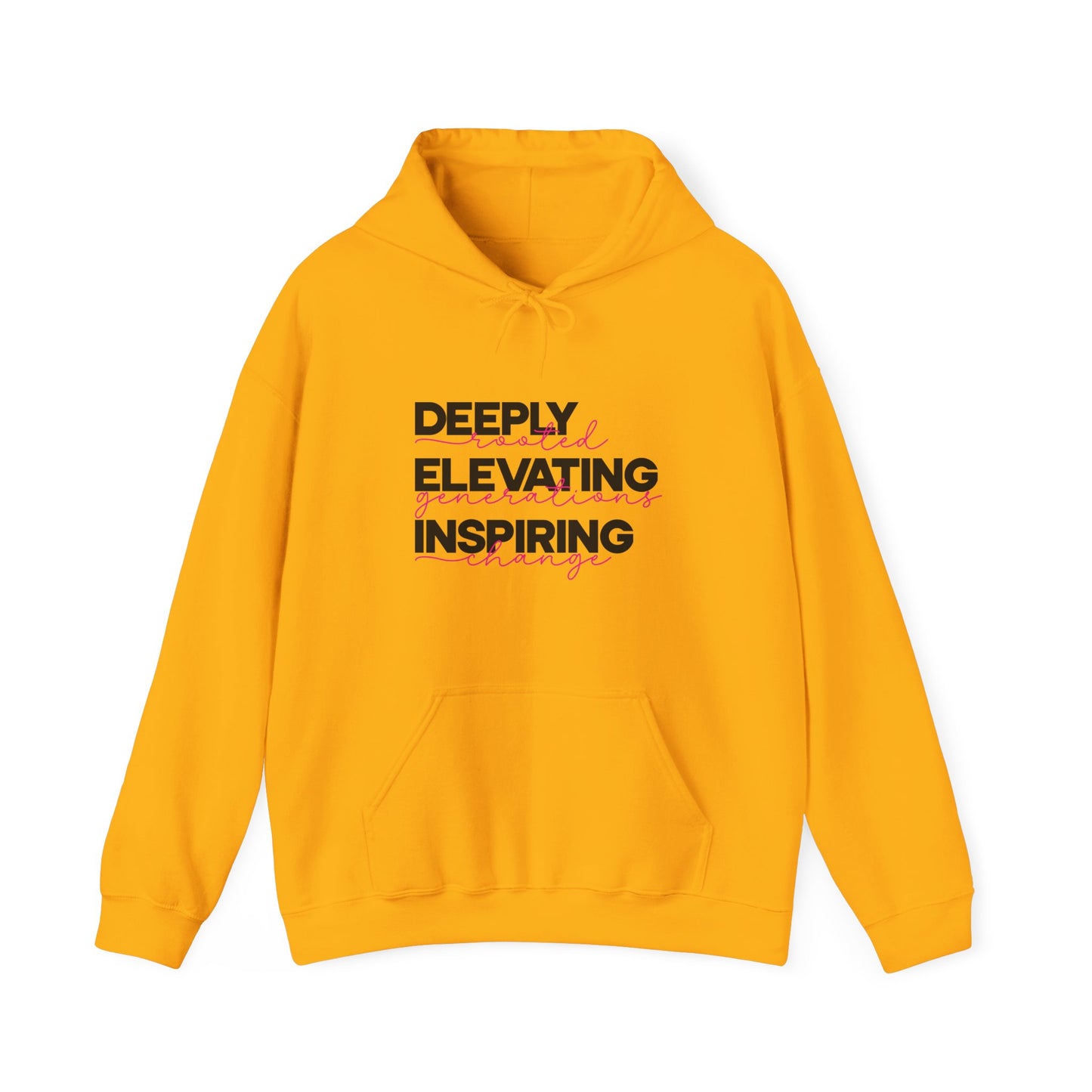 Deeply Elevating Inspiring | Hooded Sweatshirt, Cozy Unisex Hoodie, Perfect Gift for Graduates, Casual Streetwear, Motivation Apparel