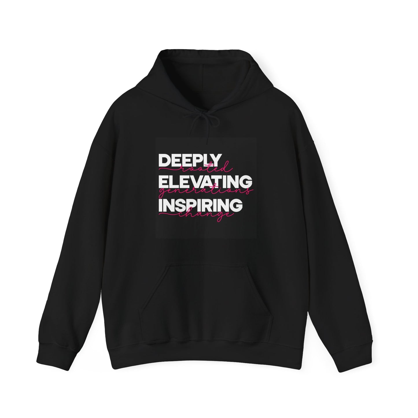 Deeply Elevating Inspiring | Hooded Sweatshirt, Cozy Unisex Hoodie, Perfect Gift for Graduates, Casual Streetwear, Motivation Apparel