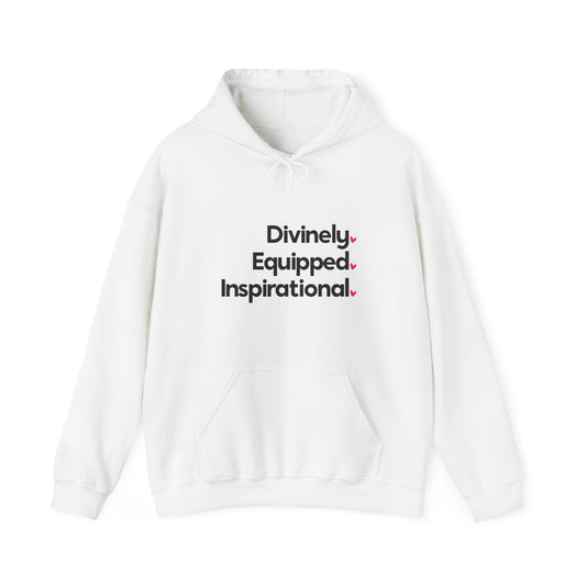 Divinely Equipped Inspirational | Hooded Sweatshirt, Cozy Unisex Hoodie, Perfect Gift for Graduates, Casual Streetwear, Motivation Apparel