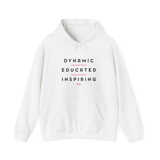 Dynamic Educated Inspiring | Hooded Sweatshirt, Cozy Unisex Hoodie, Perfect Gift for Graduates, Casual Streetwear, Motivation Apparel