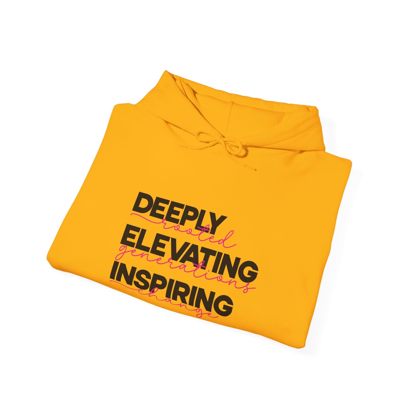 Deeply Elevating Inspiring | Hooded Sweatshirt, Cozy Unisex Hoodie, Perfect Gift for Graduates, Casual Streetwear, Motivation Apparel