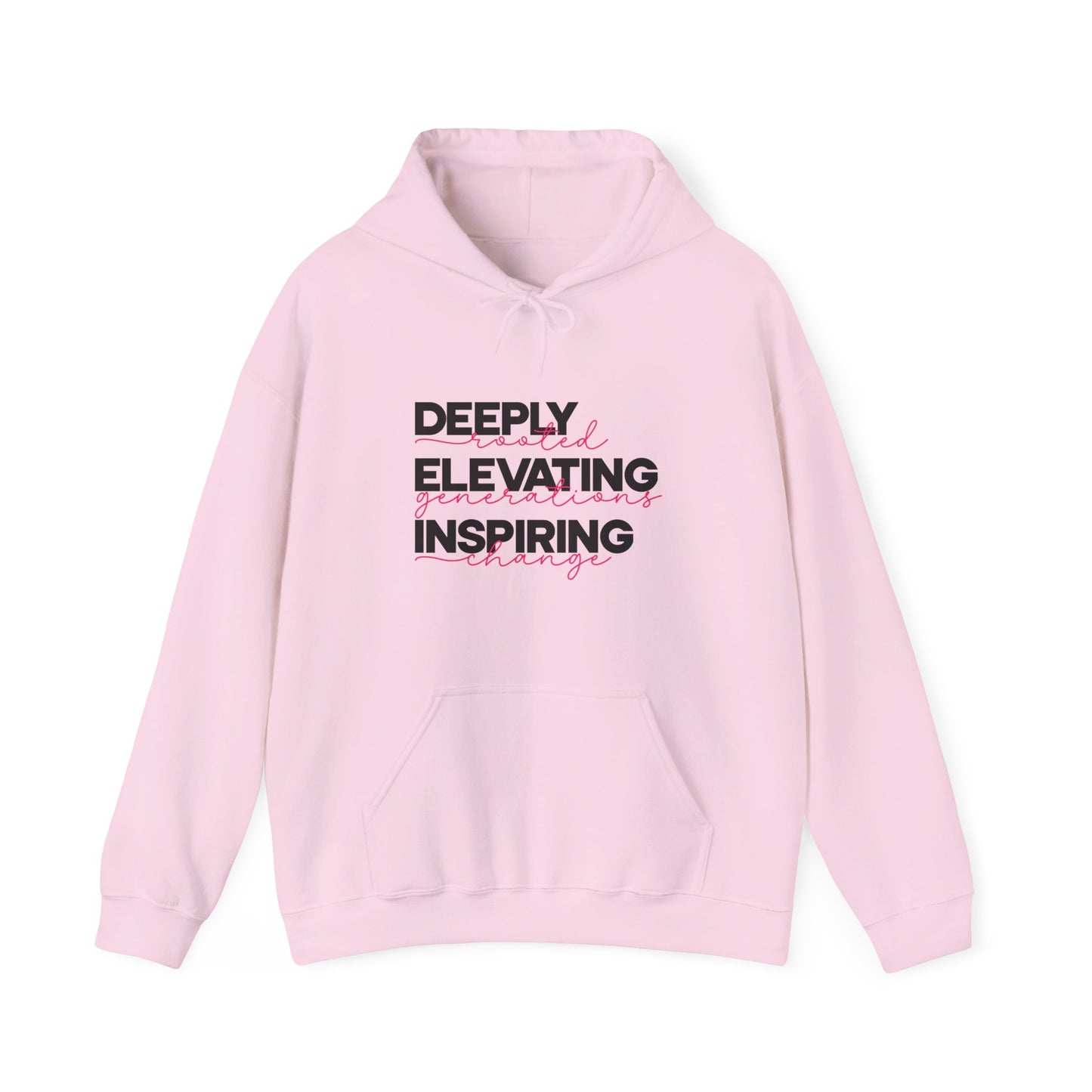 Deeply Elevating Inspiring | Hooded Sweatshirt, Cozy Unisex Hoodie, Perfect Gift for Graduates, Casual Streetwear, Motivation Apparel